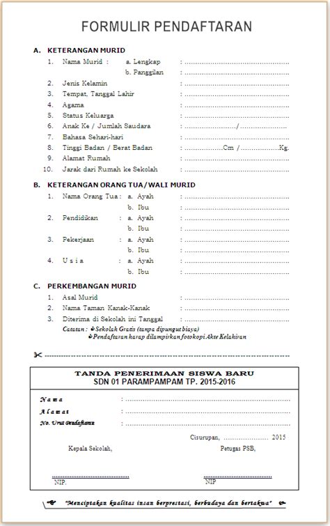 Formulir Pendaftaran .
